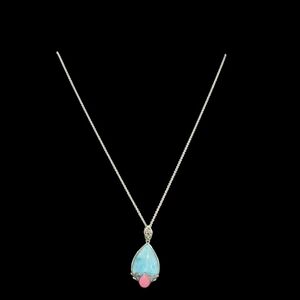 Blue larimer teardrop pendant necklace